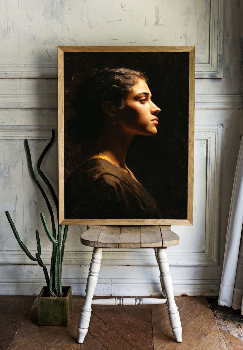 Profile of a Woman — Fine Art Print. — room view 1