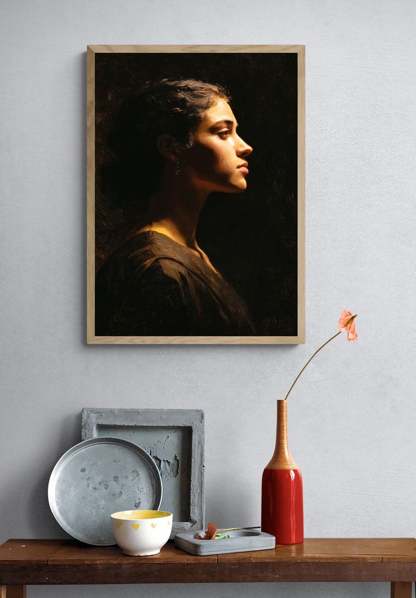 Profile of a Woman — Fine Art Print. — room view 3