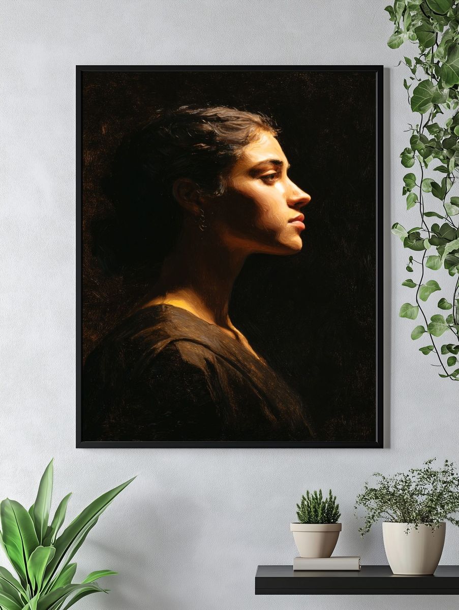 Profile of a Woman — Fine Art Print. — room view 4