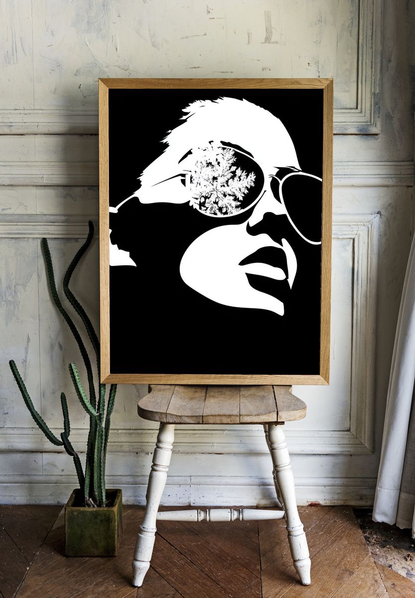 Andy Warhol Portrait Pop-Art Poster. room preview