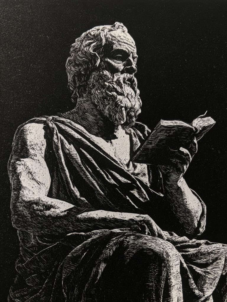 Greek Philosopher Ink Poster. poster detail