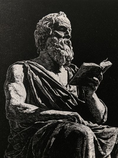 Greek Philosopher Ink Poster.