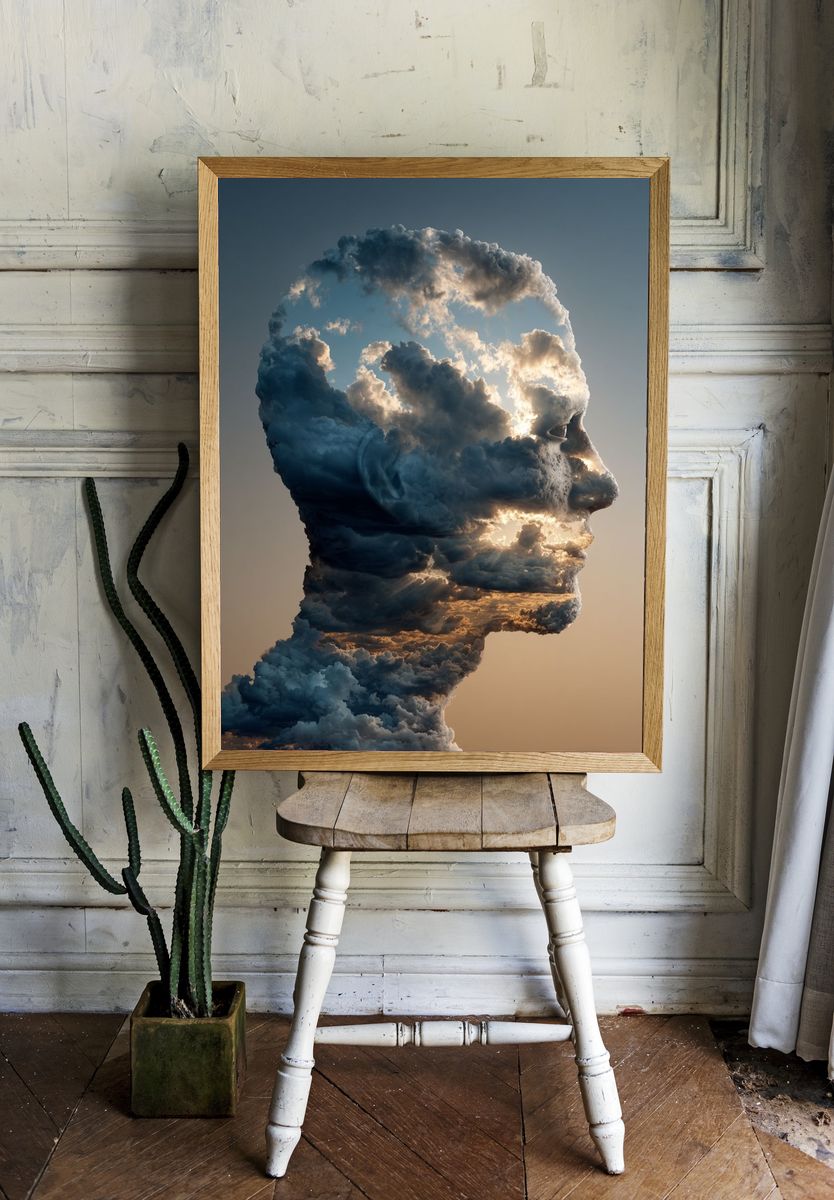 Cloudy Silhouette — Fine Art Print. — room view 1