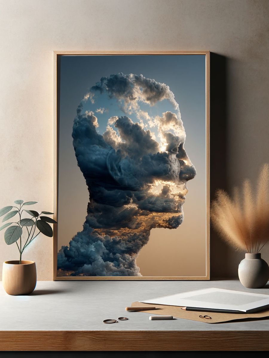 Cloudy Silhouette — Fine Art Print. — room view 2
