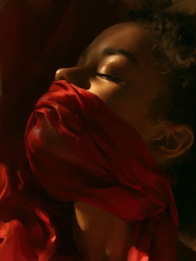 Red Veil Portrait Fine-Art Poster.