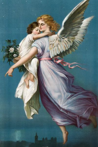 Angel and Child Vintage Print. poster print
