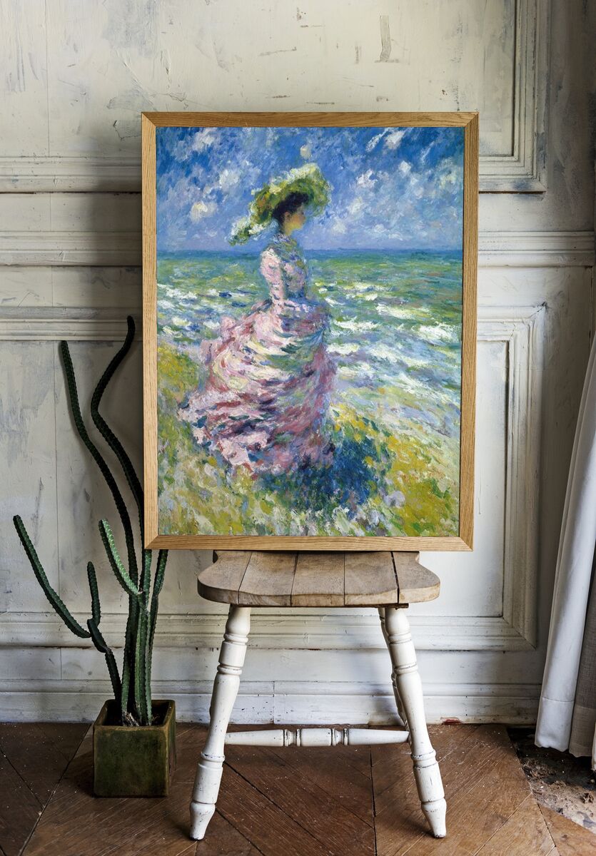Woman by the Sea — Impressionist Print. — room view 1