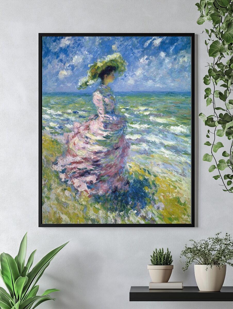 Woman by the Sea — Impressionist Print. — room view 4
