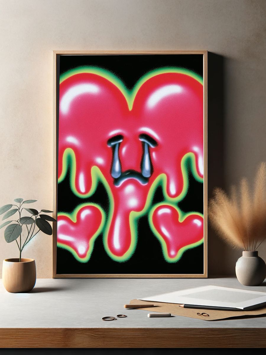 Melting Heart Tears Pop-Art Poster. — room view 2