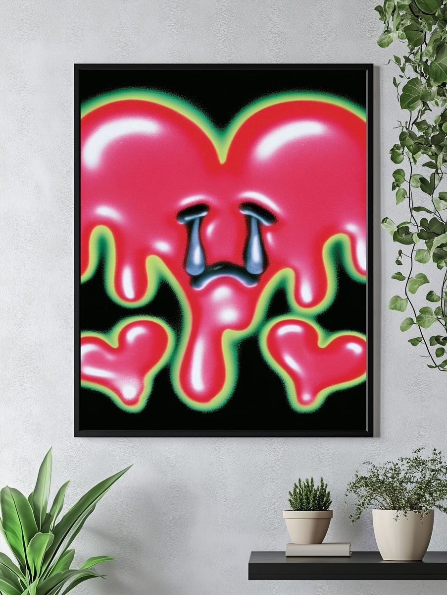 Melting Heart Tears Pop-Art Poster. — room view 4