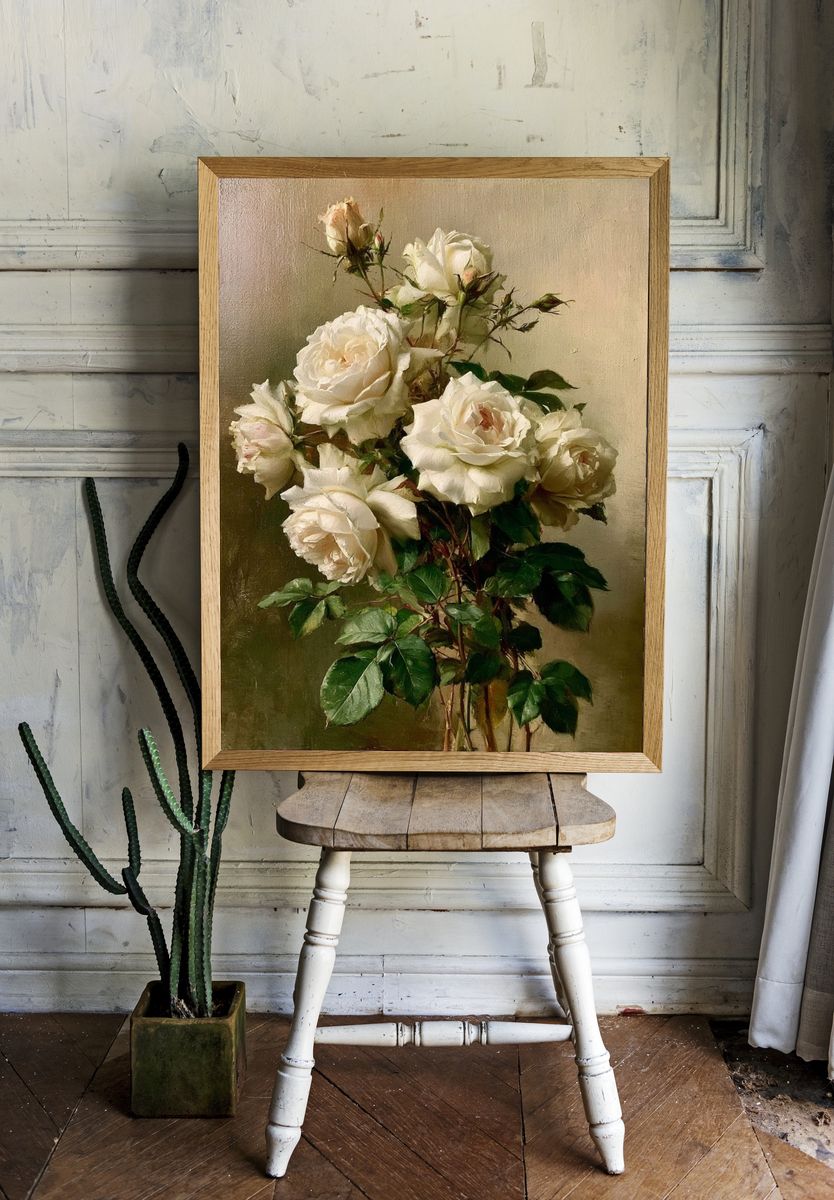 White Roses Fine-Art Print. room preview