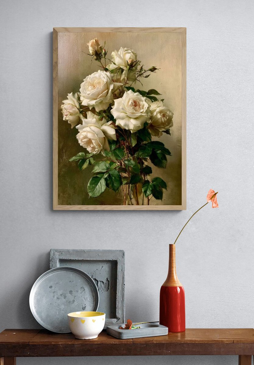 White Roses Fine-Art Print. — room view 3