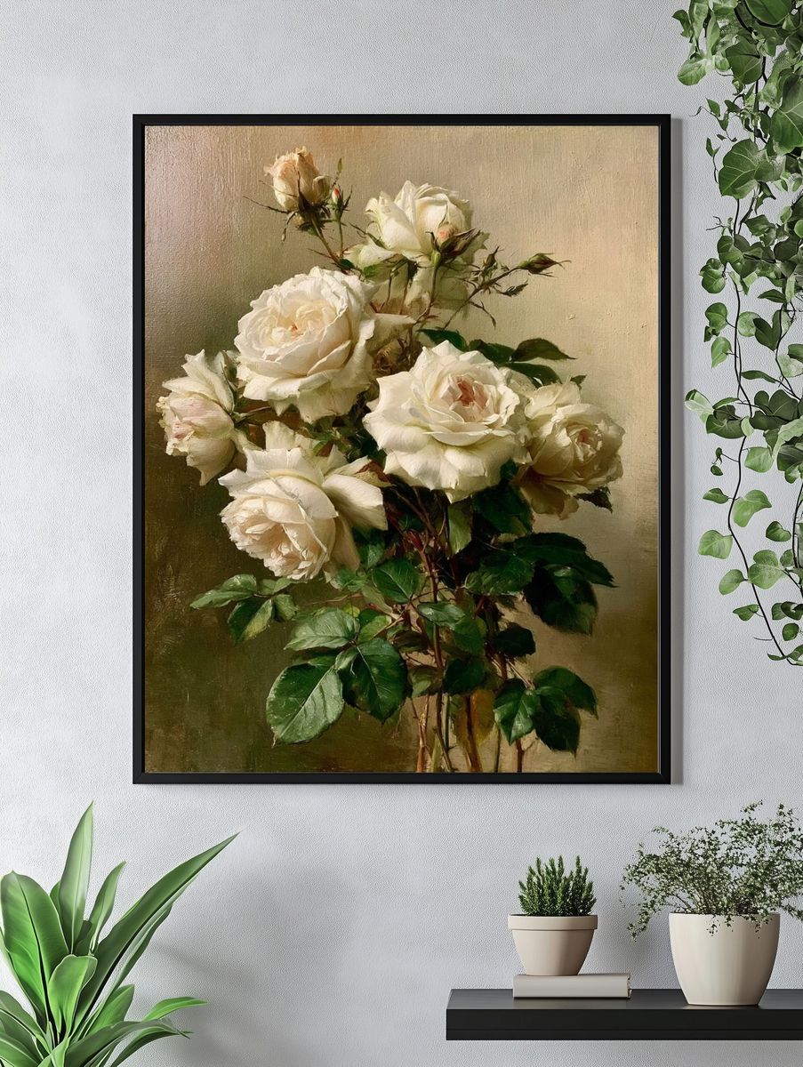 White Roses Fine-Art Print. — room view 4