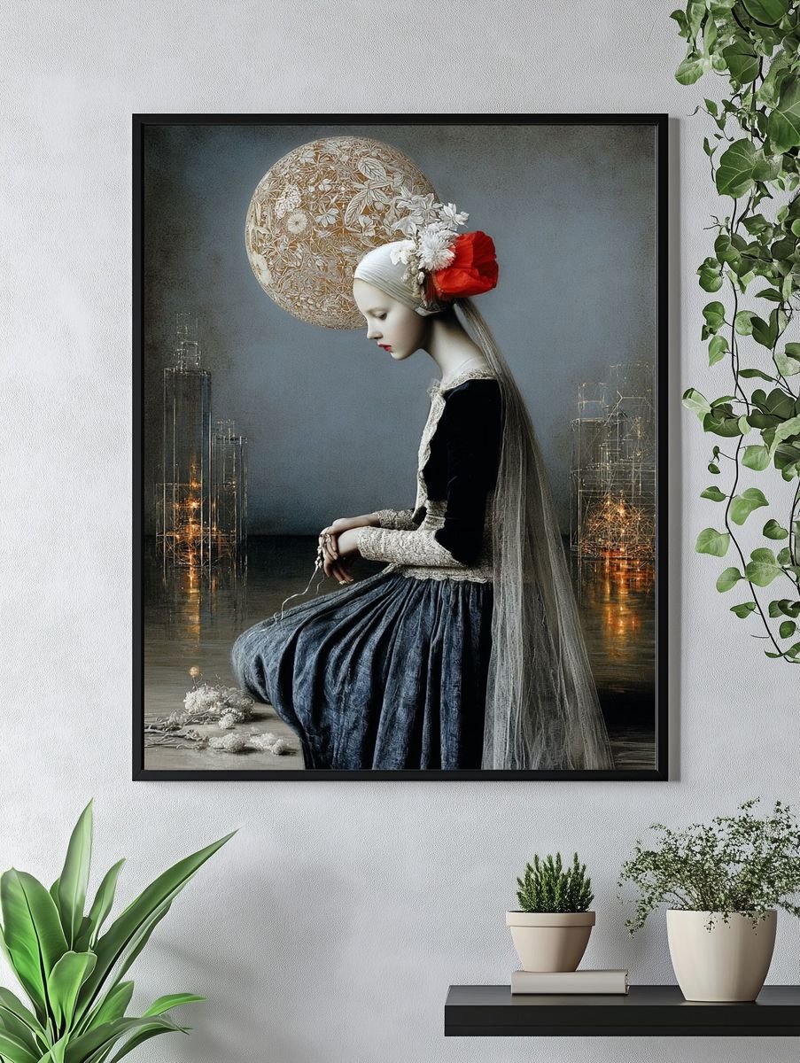 Surreal Girl Portrait Print. — room view 4