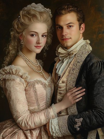 Regency Couple Portrait Print.
