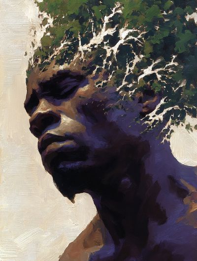 Abstract Portrait Oil Print.
