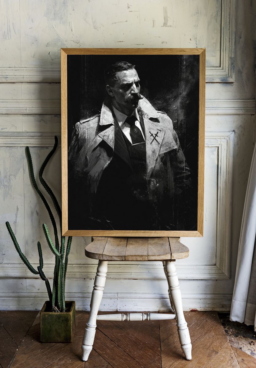 Noir Detective Portrait Print. room preview