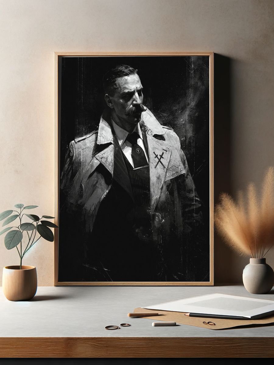 Noir Detective Portrait Print. — room view 2