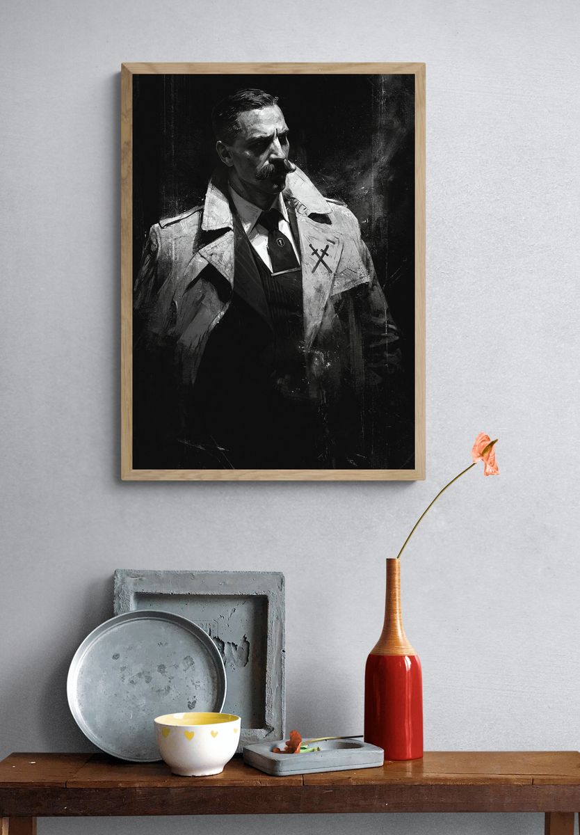 Noir Detective Portrait Print. — room view 3