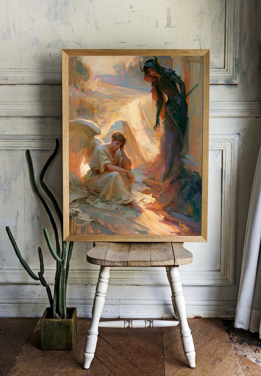Fantasy Figures Oil Painting Poster. room preview