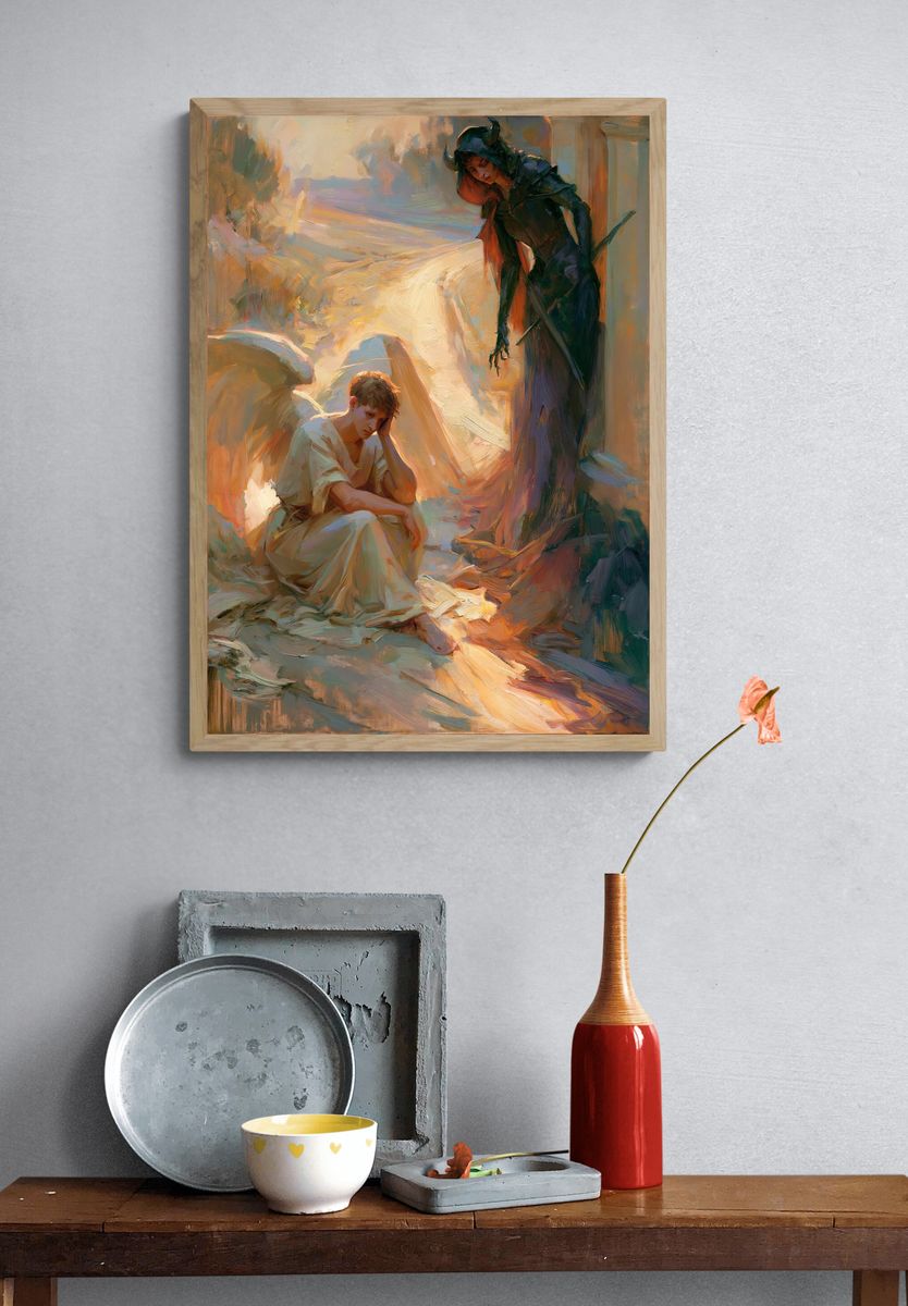 Fantasy Figures Oil Painting Poster. — room view 3