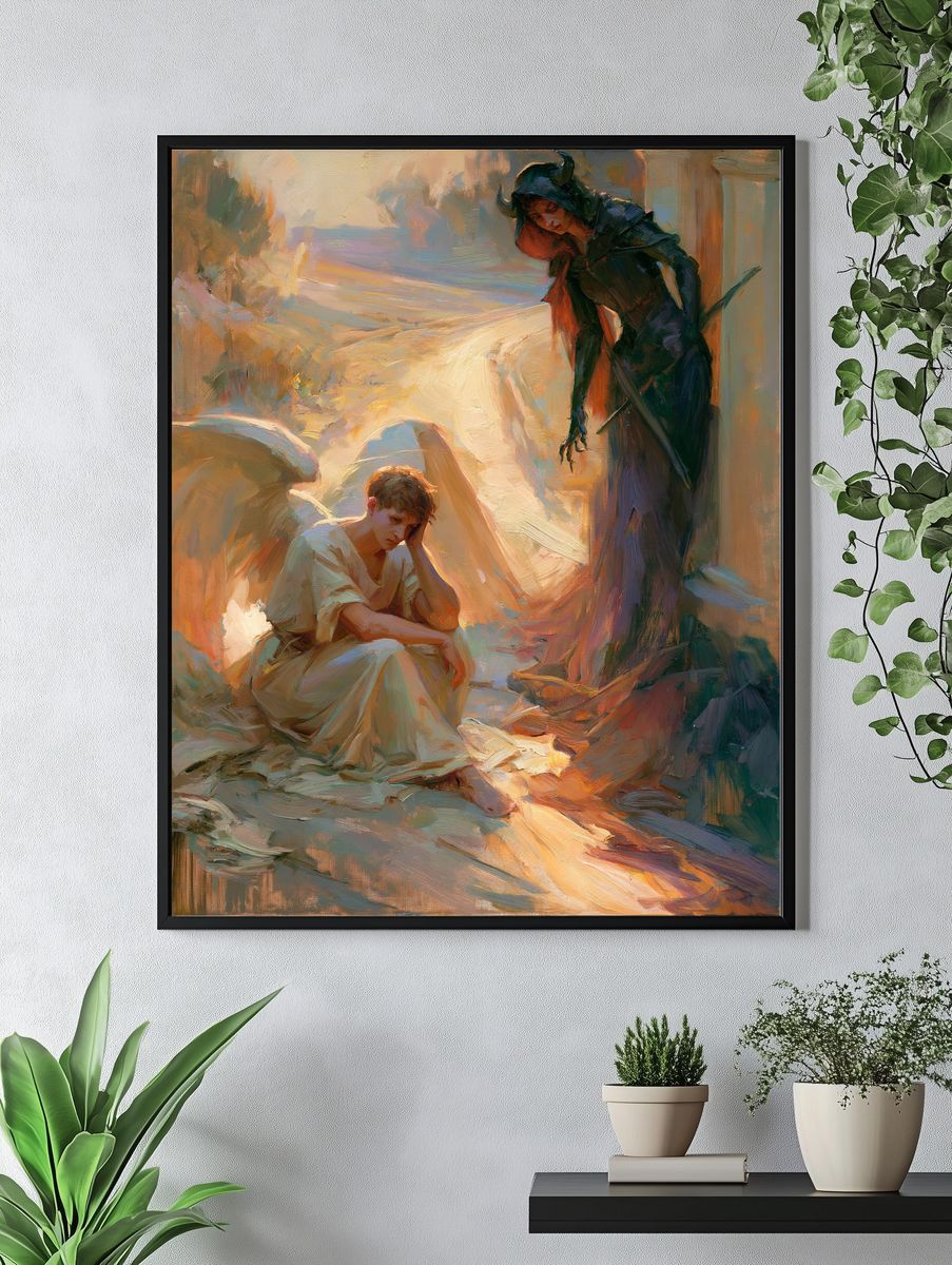Fantasy Figures Oil Painting Poster. — room view 4