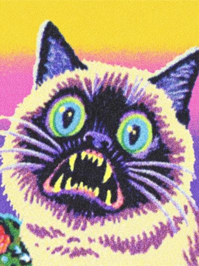 Psychedelic Cat Pop-Art Poster. poster print