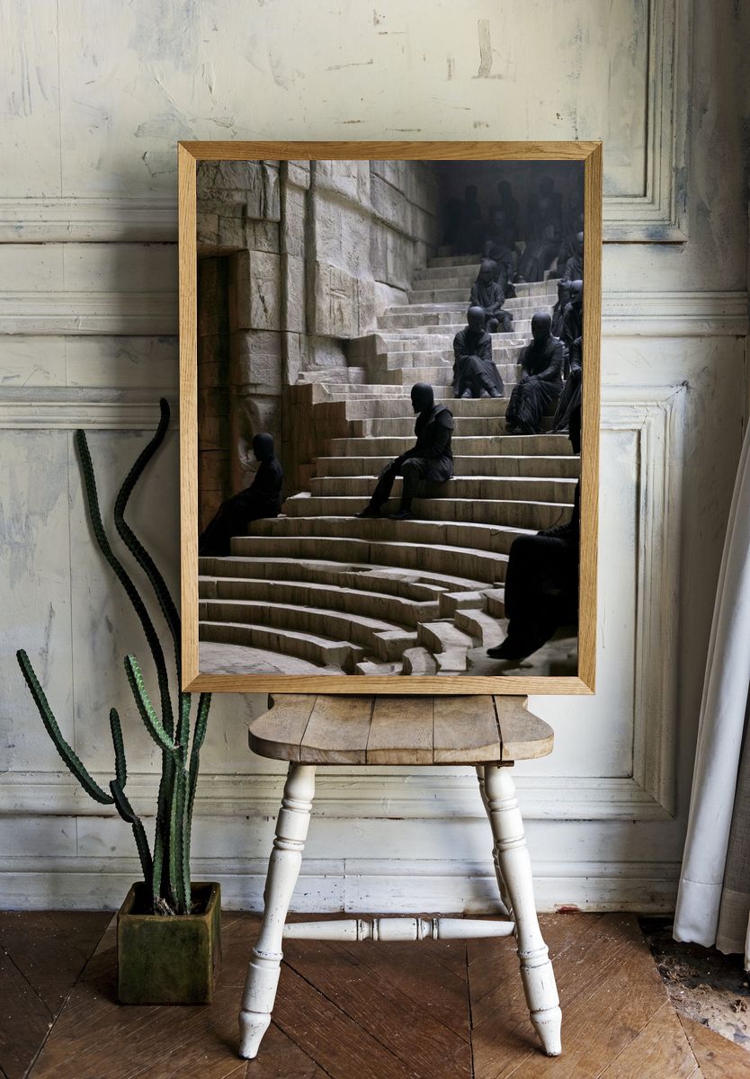 Stone Amphitheater Figures Fine-Art Print. — room view 1