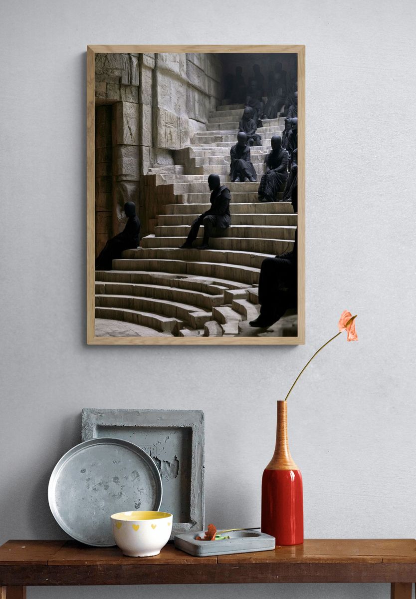 Stone Amphitheater Figures Fine-Art Print. — room view 3
