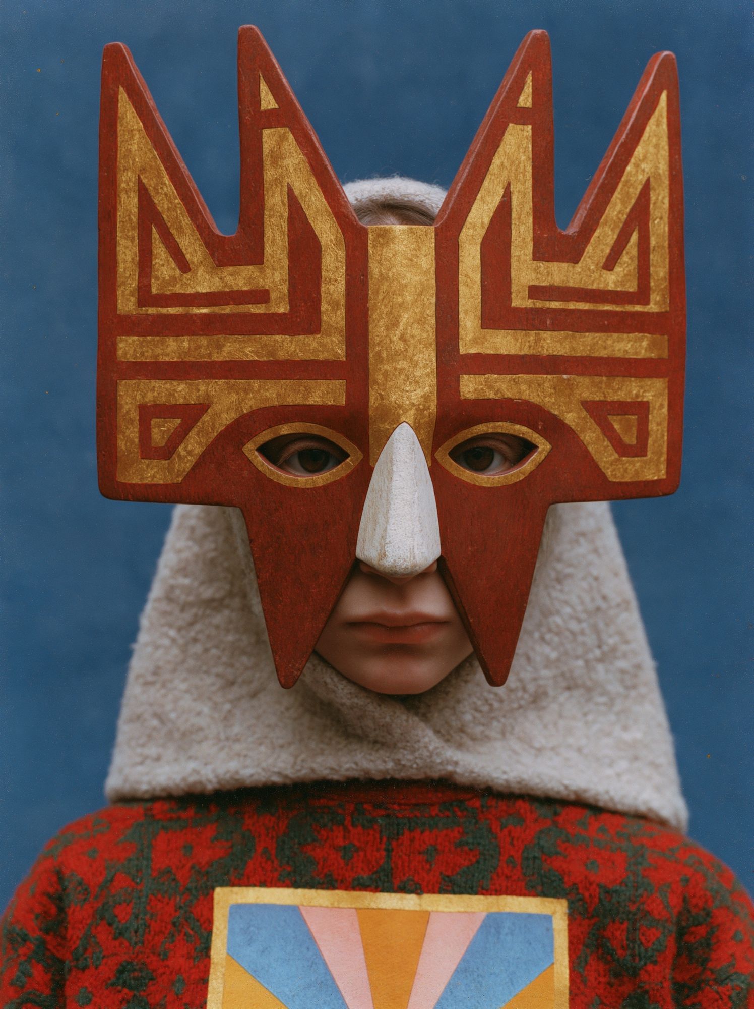 Masked Figure Portrait Print. poster — fine-art art