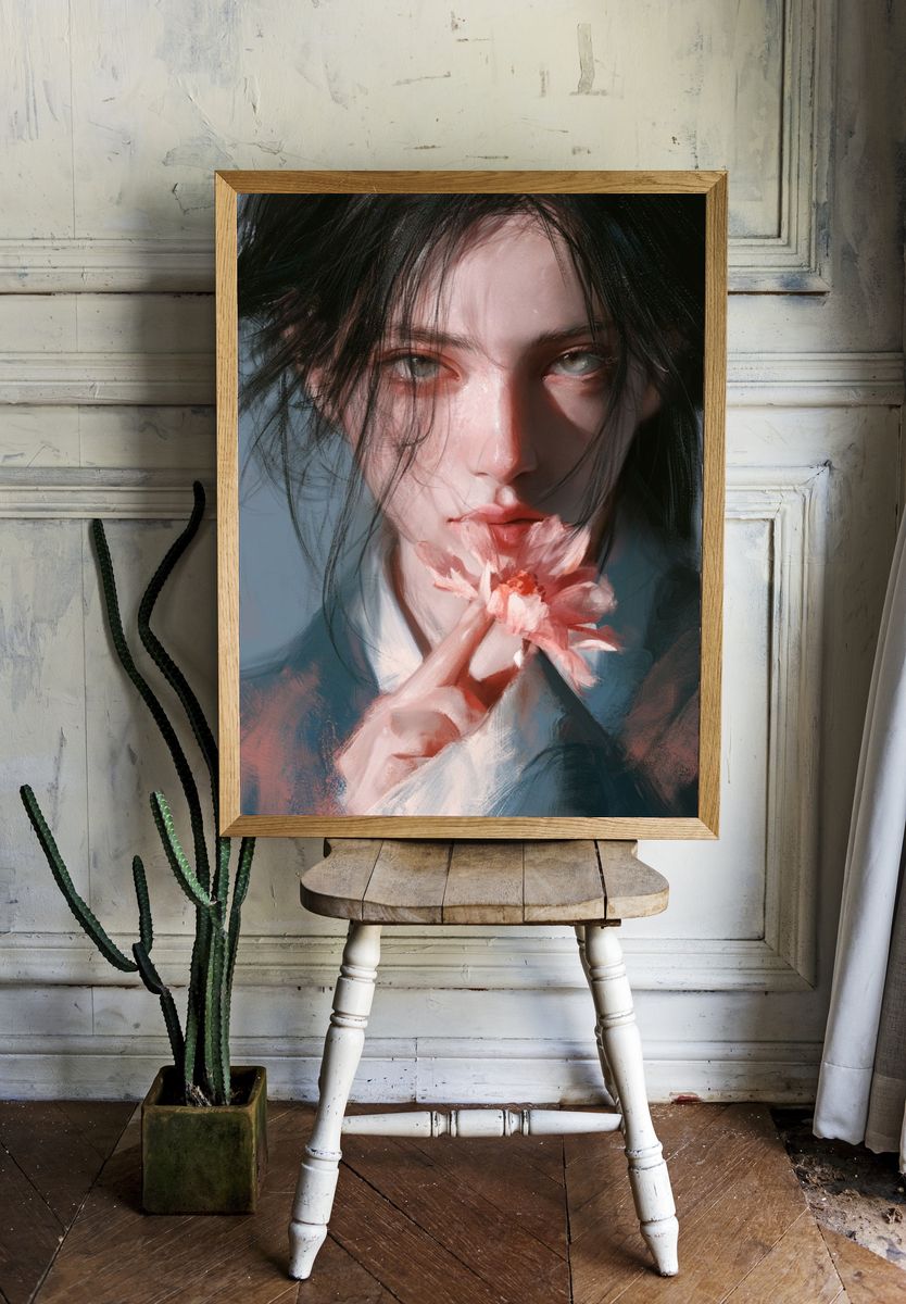 Floral Portrait Fine-Art Poster. room preview