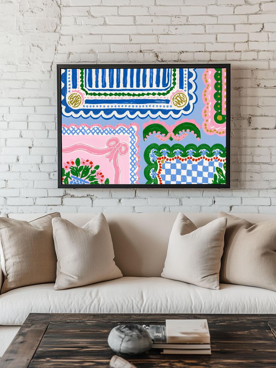 Pastel Folk Pattern Poster. room preview