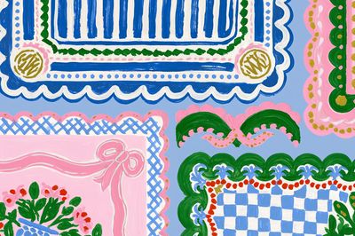 Pastel Folk Pattern Poster.