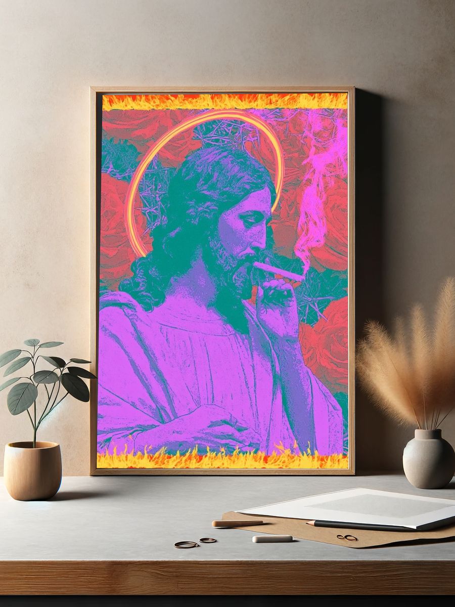 Neon Saint Pop-Art Poster. — room view 2