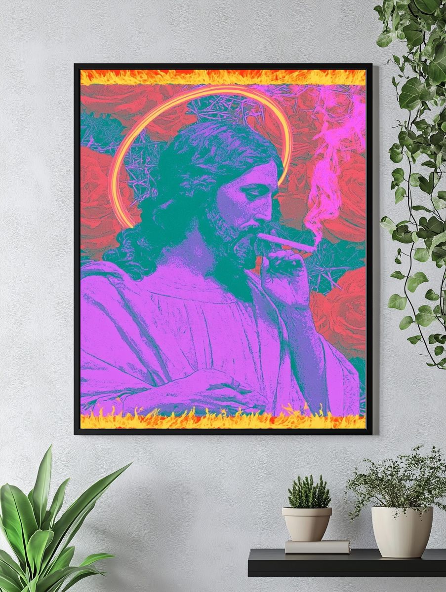 Neon Saint Pop-Art Poster. — room view 4