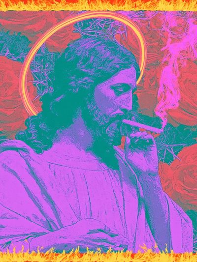 Neon Saint Pop-Art Poster. poster