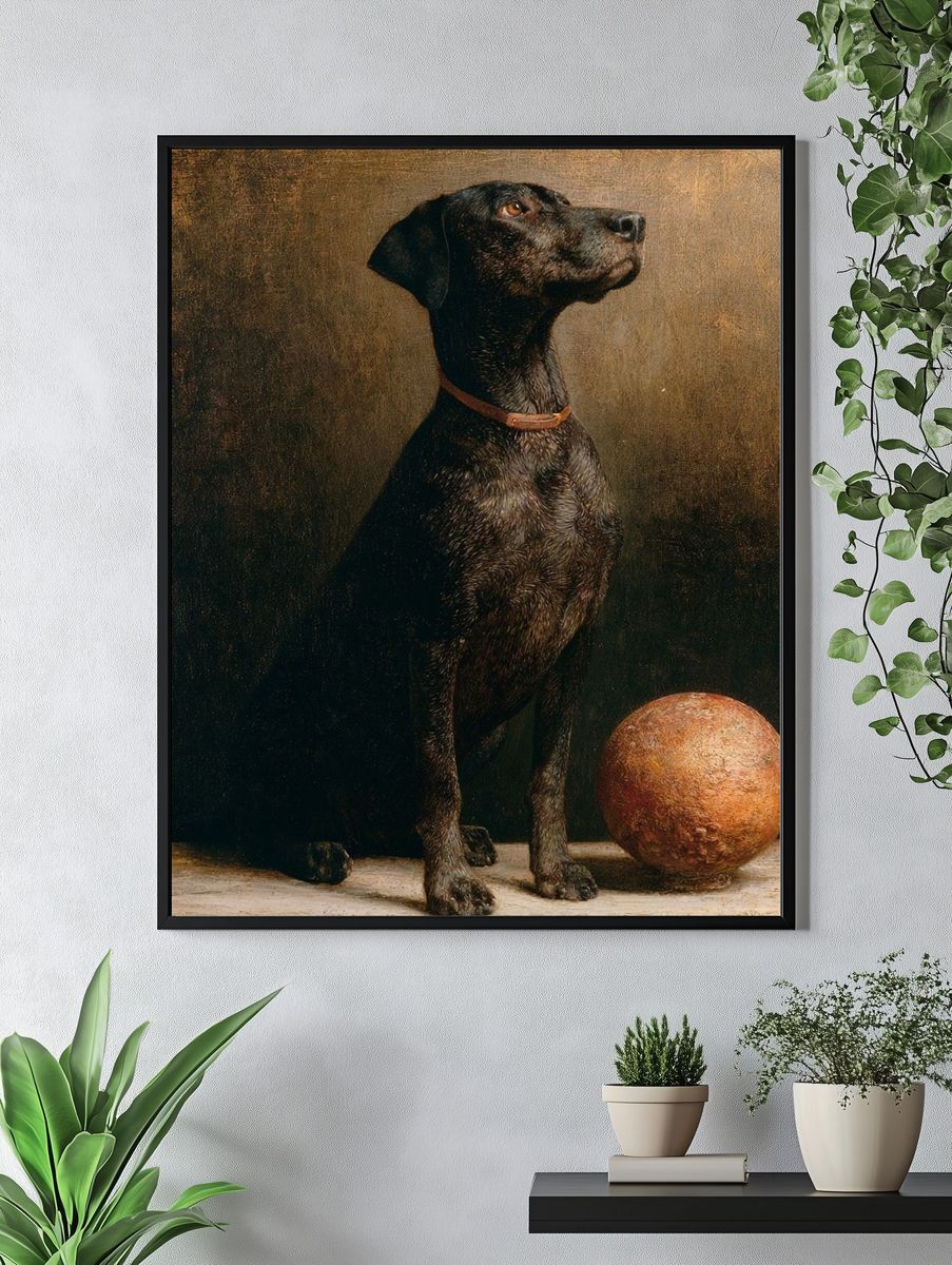 Black Dog Still Life Poster. — room view 4
