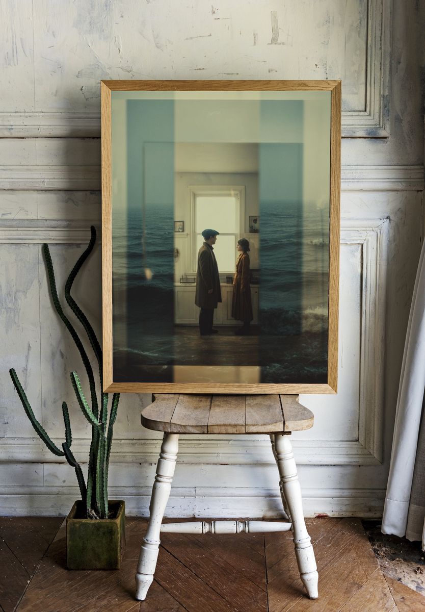 Couple by the Ocean — Fine Art Print. — room view 1