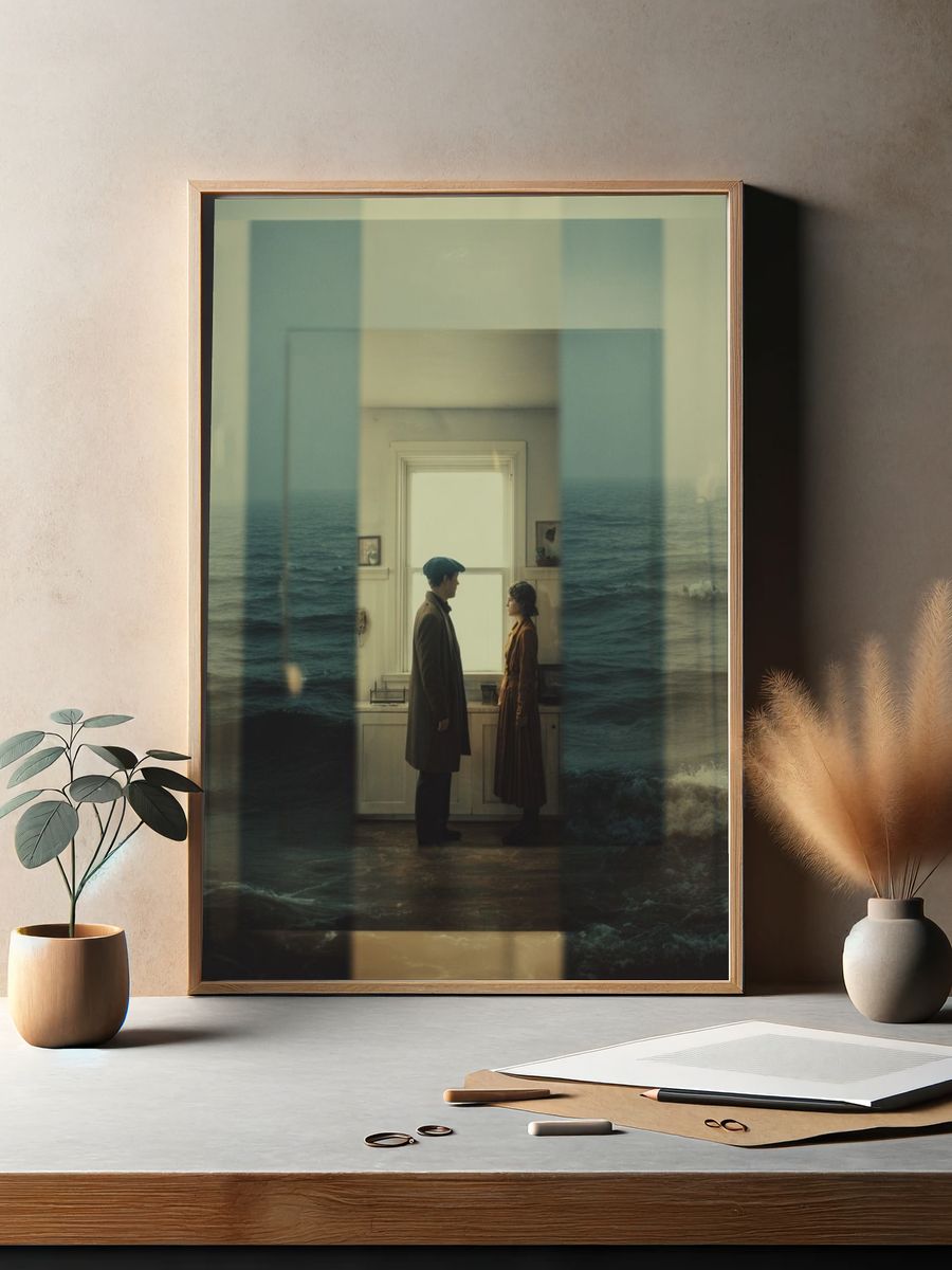 Couple by the Ocean — Fine Art Print. — room view 2