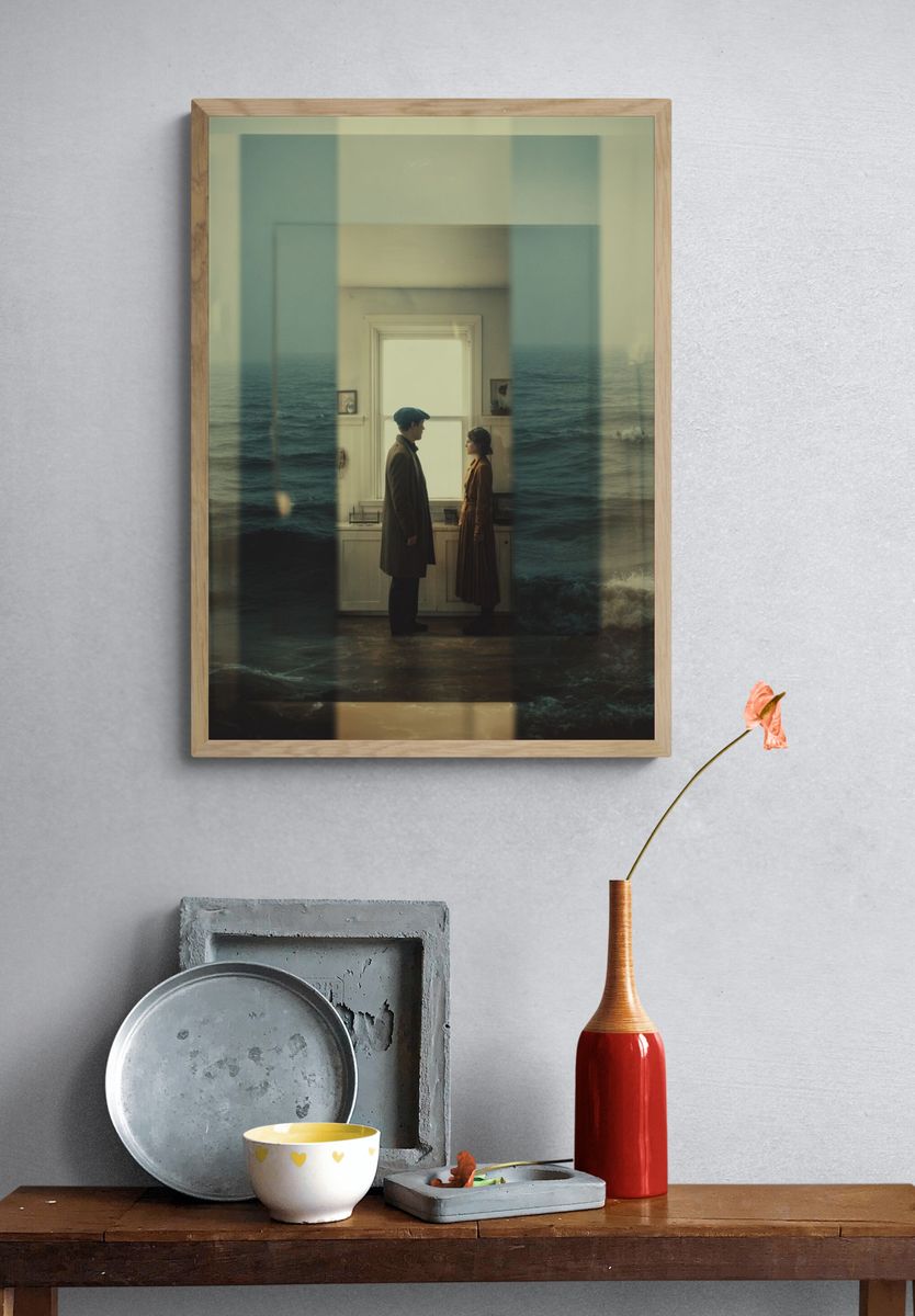 Couple by the Ocean — Fine Art Print. — room view 3