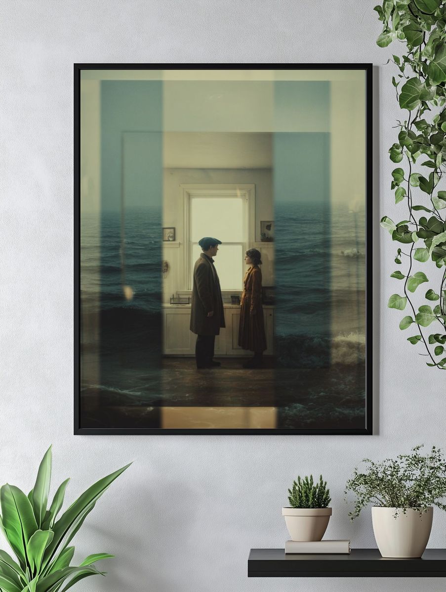 Couple by the Ocean — Fine Art Print. — room view 4