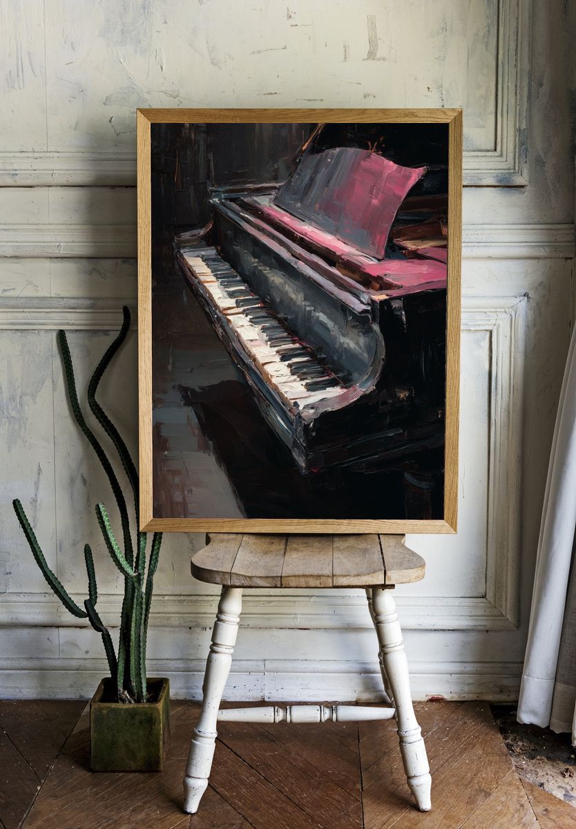 Pink Piano — Fine-Art Print. — room view 1