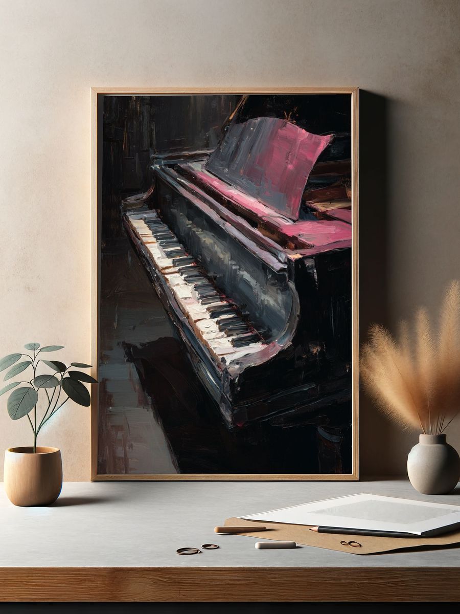 Pink Piano — Fine-Art Print. — room view 2