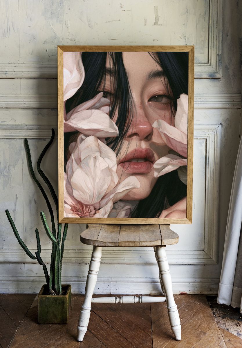 Floral Portrait Fine-Art Poster. — room view 1