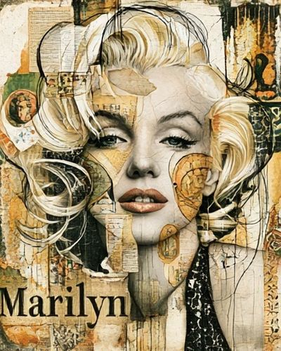 Marilyn Collage Portrait Print. poster