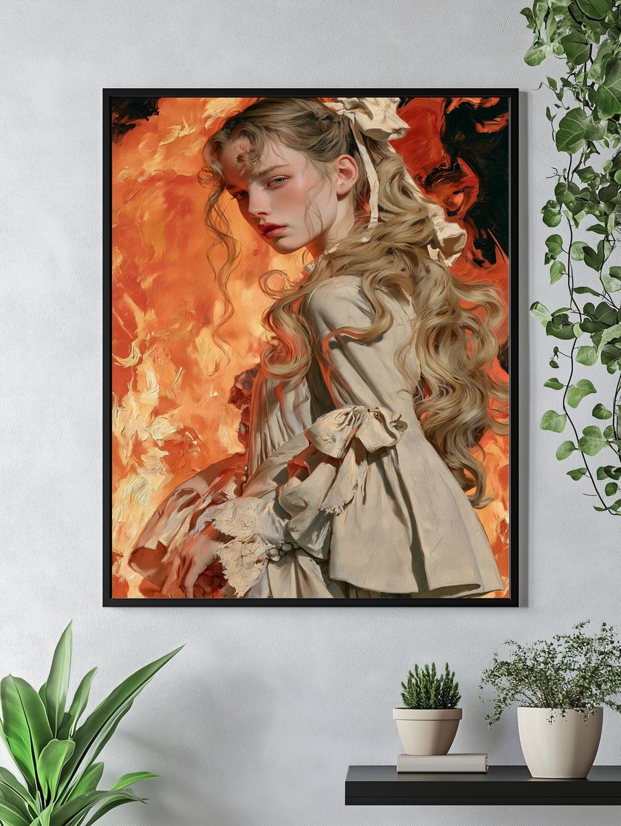 Baroque Portrait in Flame Poster. — room view 4