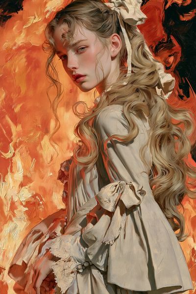 Baroque Portrait in Flame Poster.