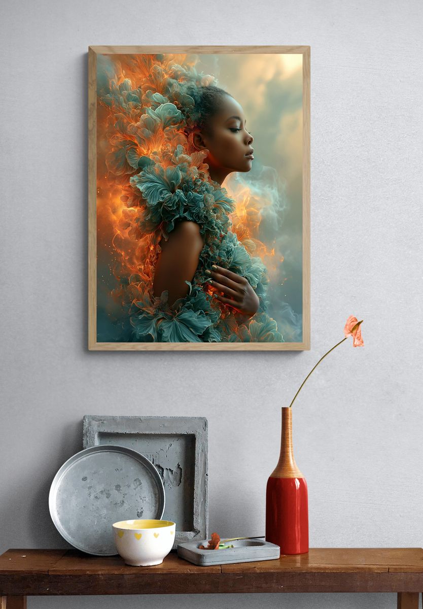 Dreamlike Floral Portrait Print. — room view 3