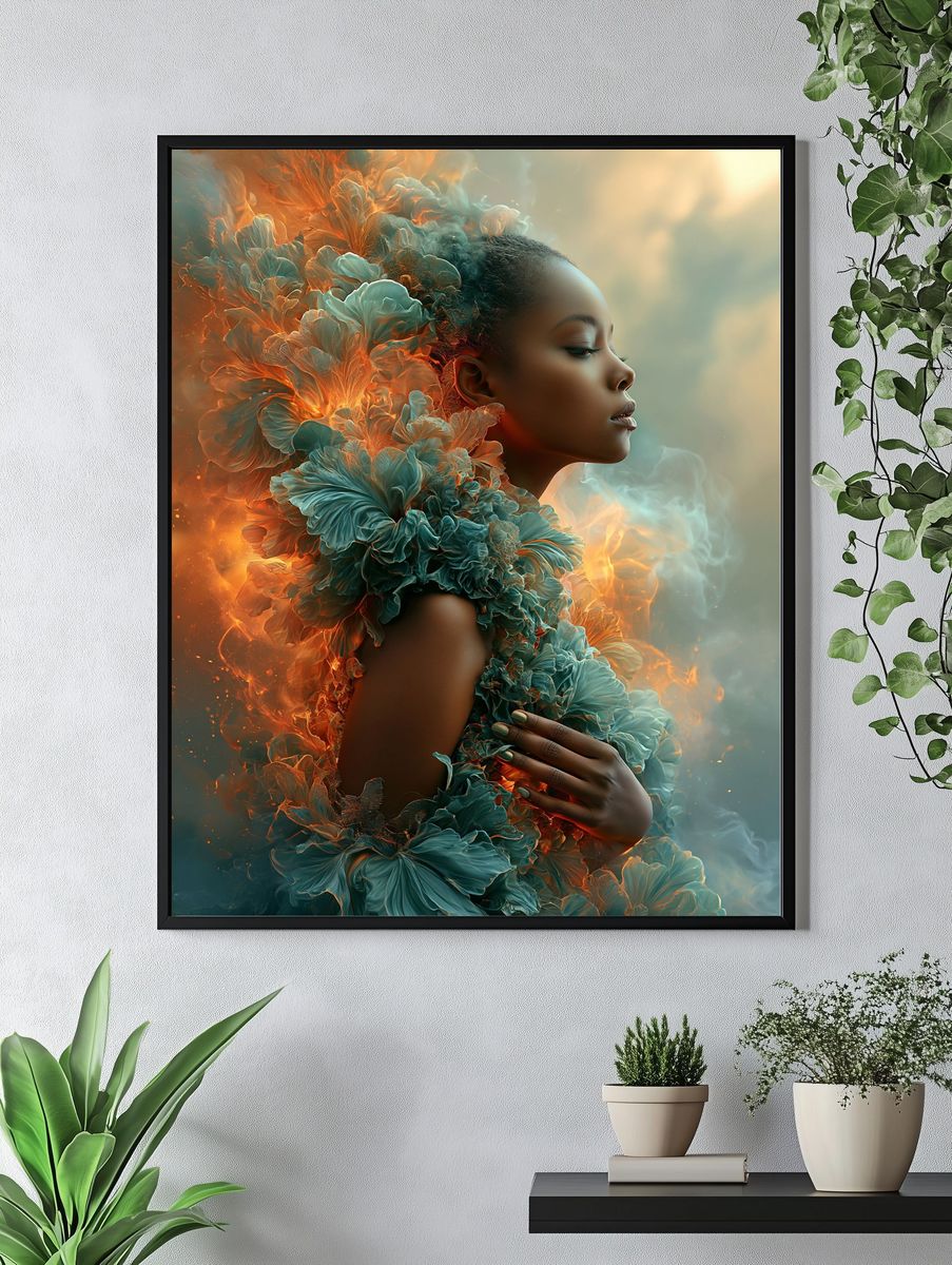 Dreamlike Floral Portrait Print. — room view 4