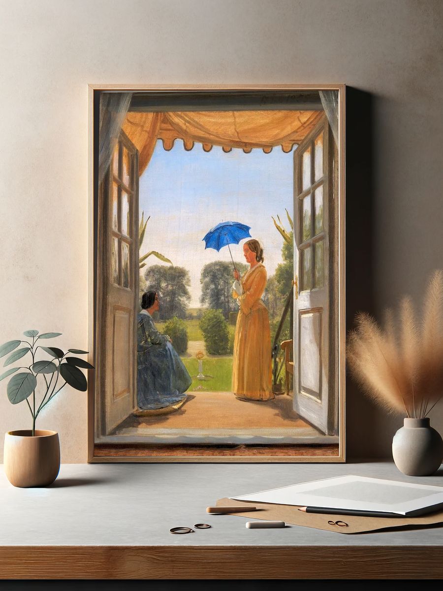 Women in Garden — Fine Art Print. — room view 2